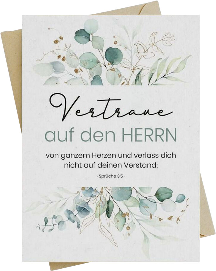 Postkarte "Vertraue auf den HERRN" mit Bibelvers Postkarte "Vertraue auf den HERRN" mit Bibelvers