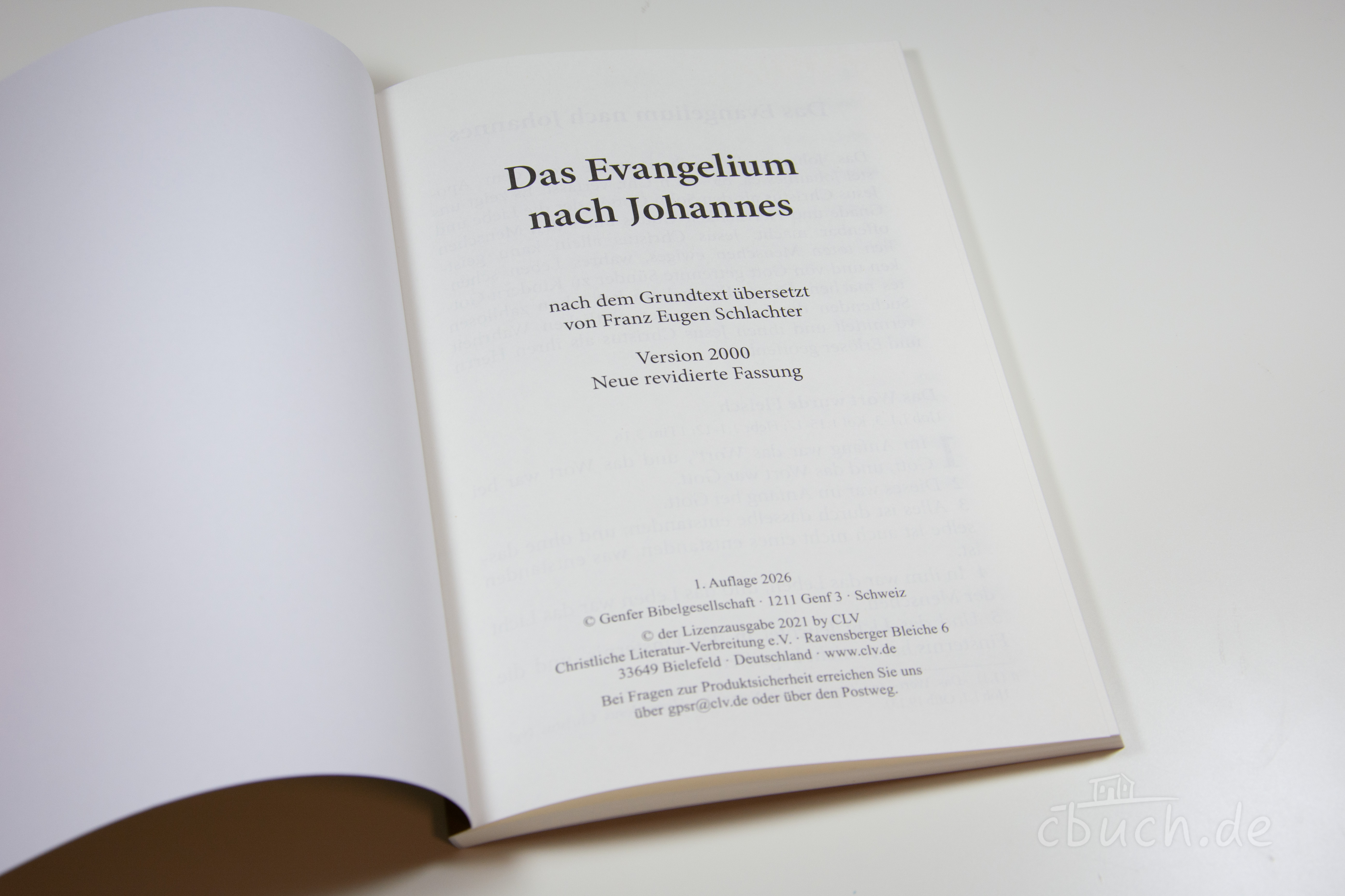 Schlachter 2000 – Johannes-Evangelium Großdruckausgabe