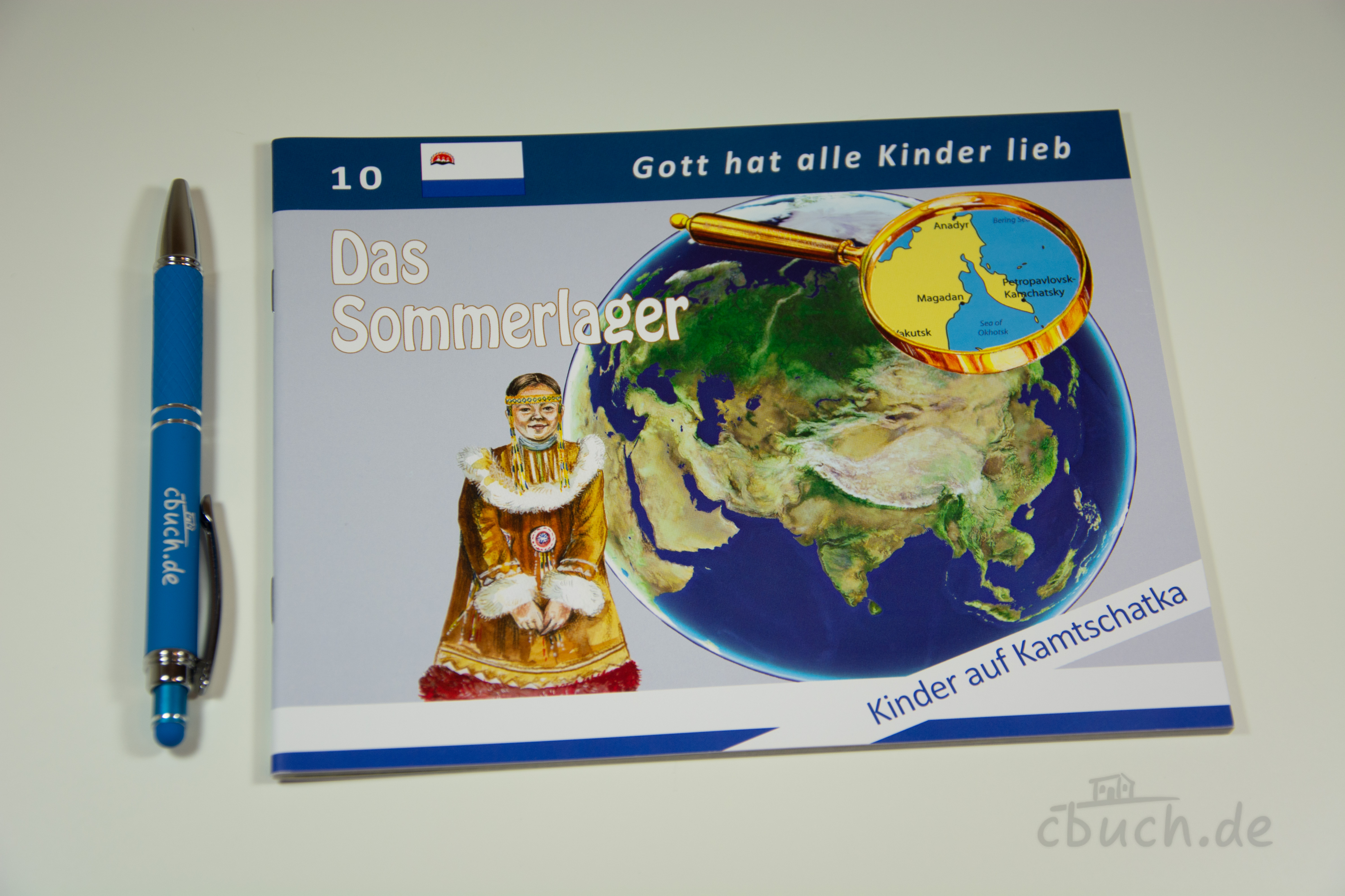 Cover des Kinderhefts Das Sommerlager - Kinder auf Kamtschatka (Heft 10) von Samenkorn, Missionsgeschichte über Nastja, Glauben, Sommerfreizeit und Gottes Liebe für Kinder auf Kamtschatka.