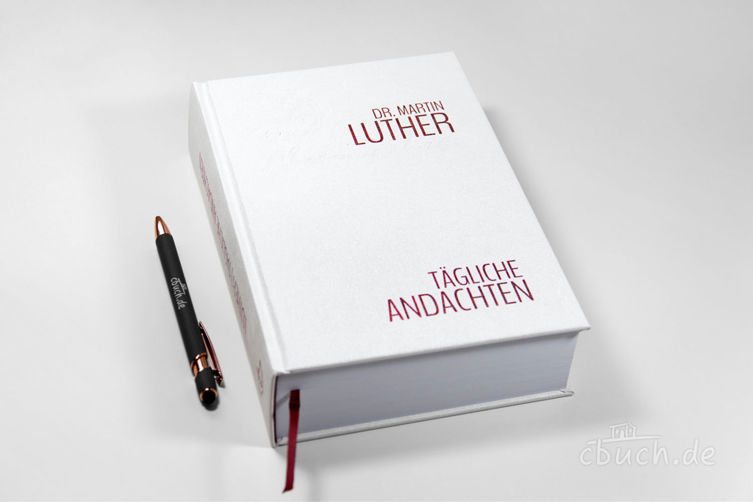 Buch Tägliche Andachten von Dr. Martin Luther weiß Buch Tägliche Andachten von Dr. Martin Luther mit Stift