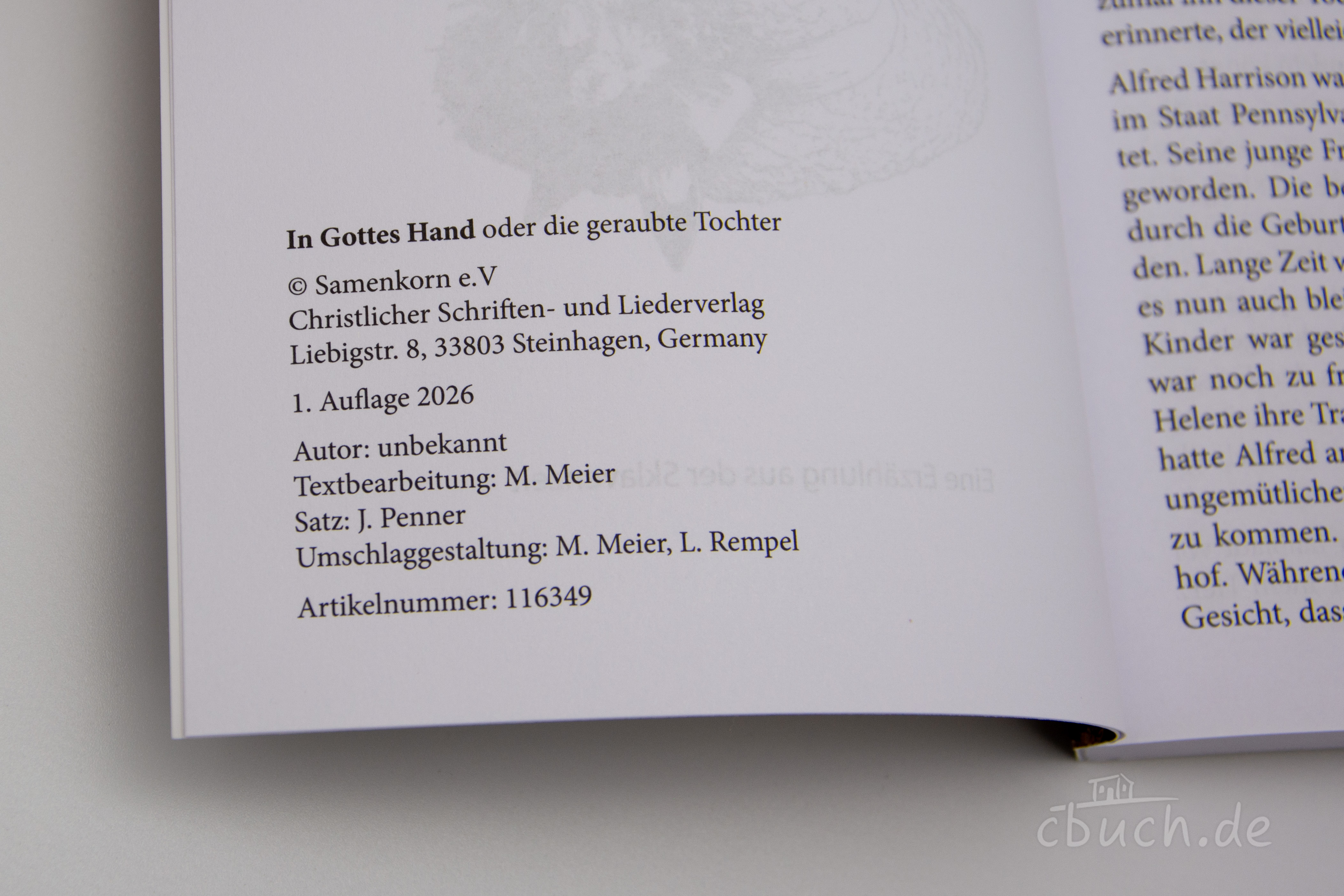In Gottes Hand oder die geraubte Tochter