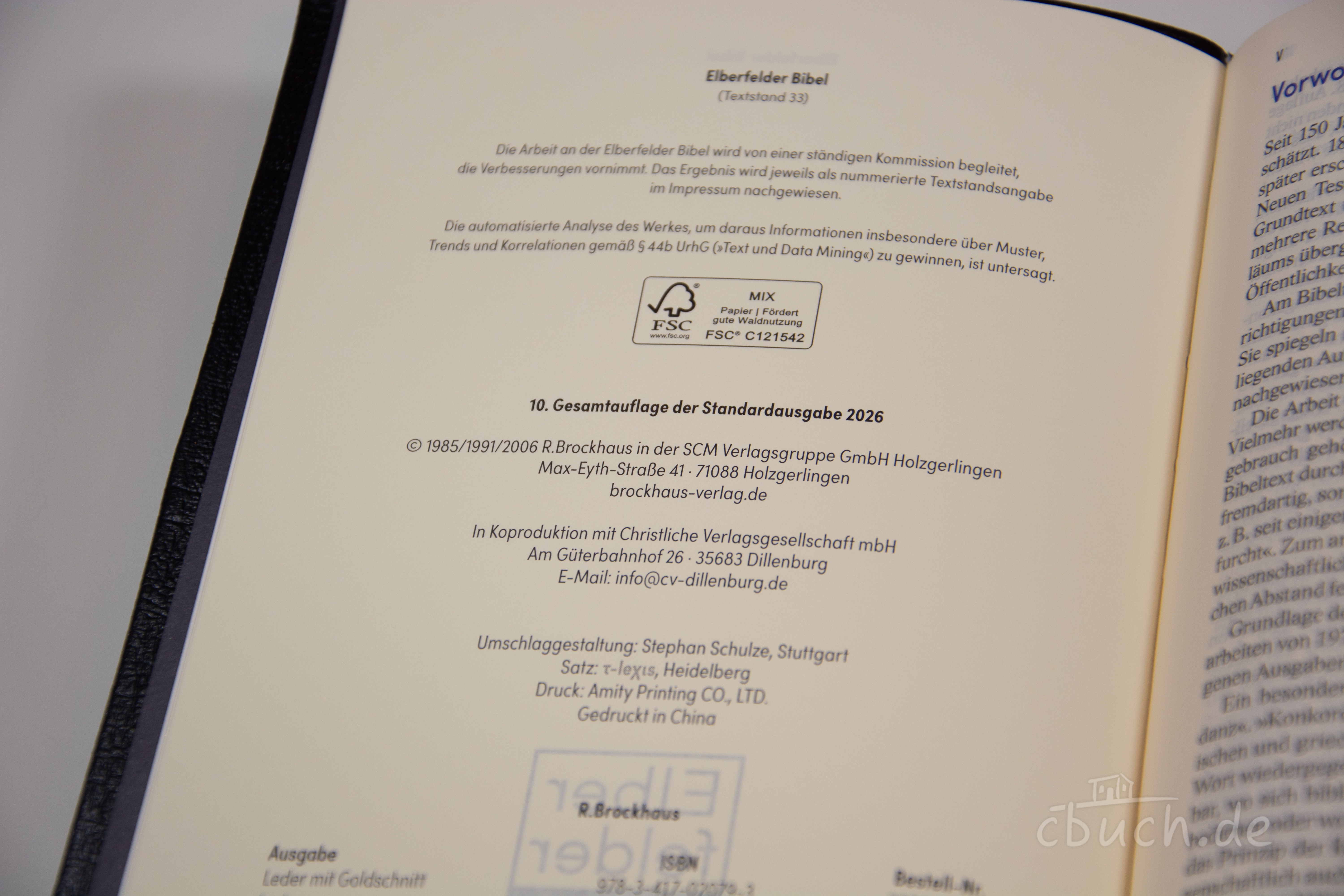 Revidierte Elberfelder Bibel - Standardausgabe, Leder-Goldschnitt