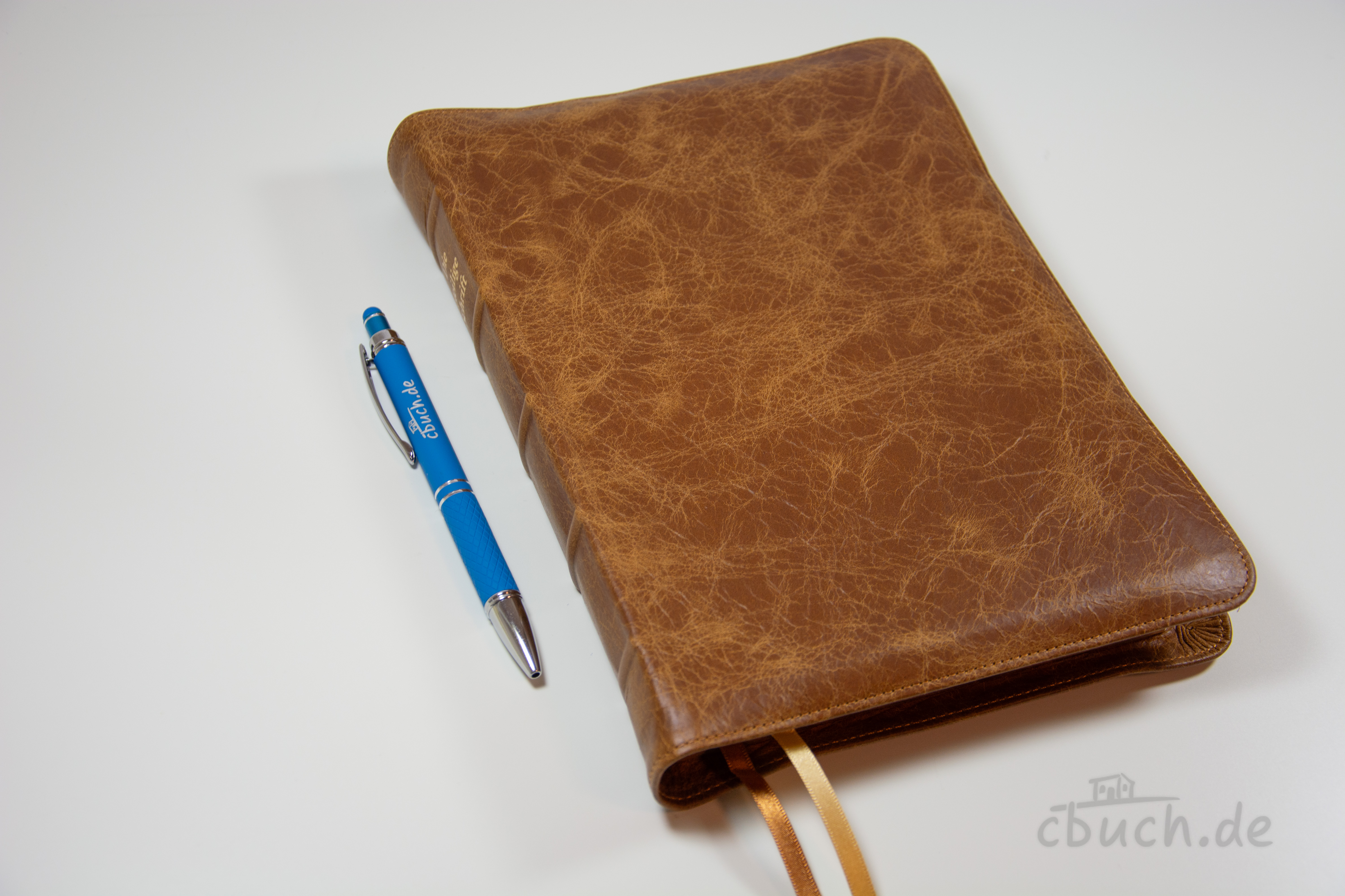 Elberfelder Bibel Edition CSV - Schreibrandbibel, größere Ausgabe, Leder, Toffee, Goldschnitt
