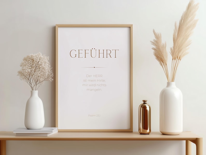 Christliches Poster | GEFÜHRT | Psalm 23,1