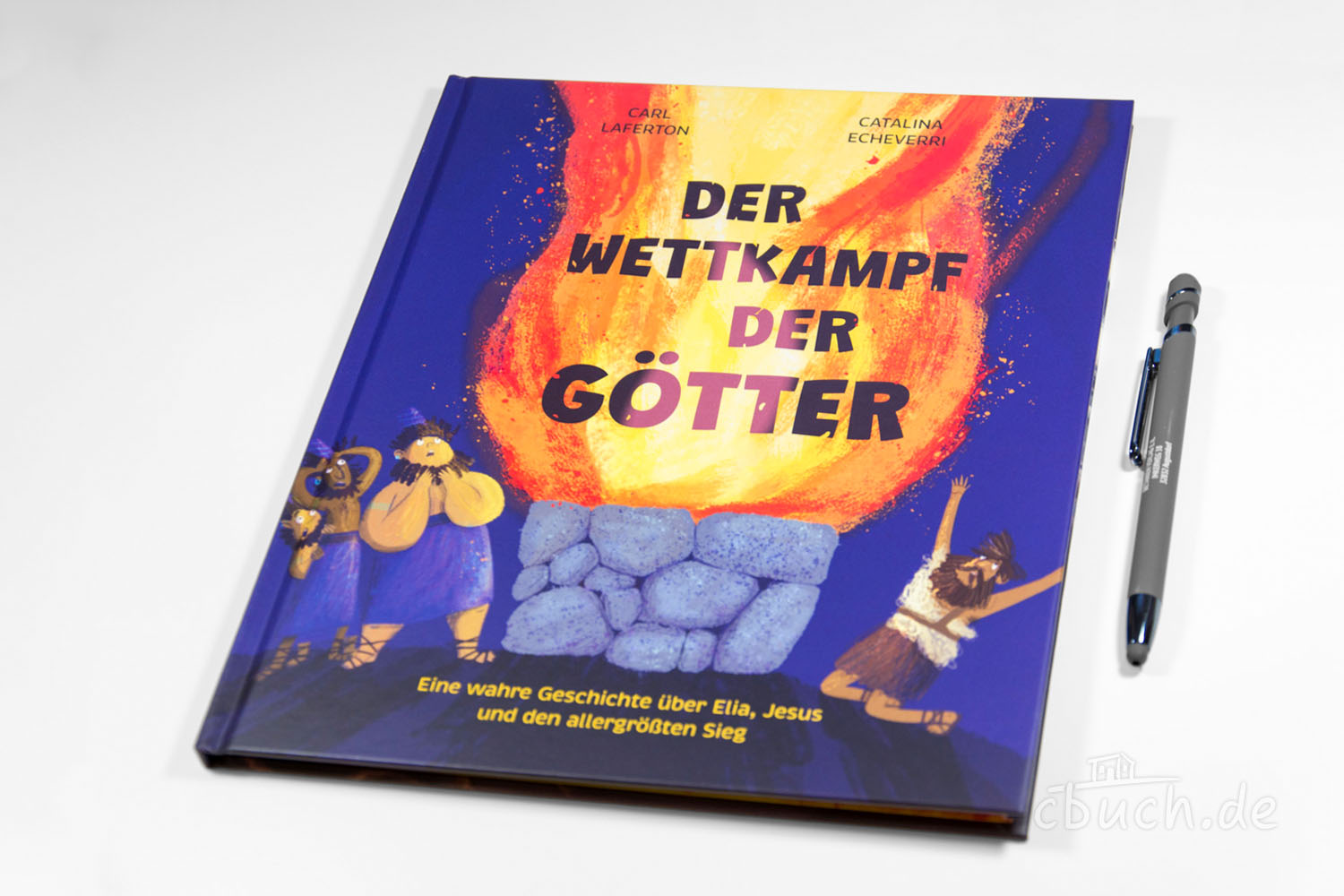 Kinderbuch Der Wettkampf der Götter mit Feuer und Figuren