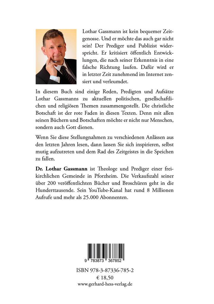 Gassmann: Widersteht dem Zeitgeist!