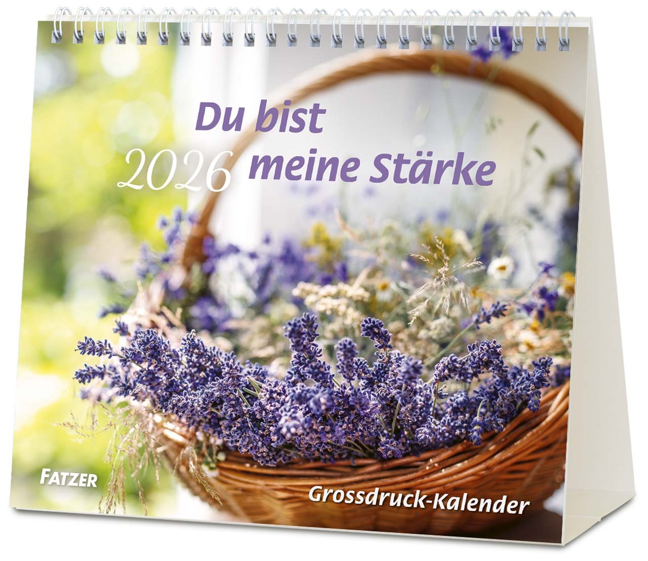 Kalender 2026 mit Lavendelblumen und Spruch ‚Du bist meine S