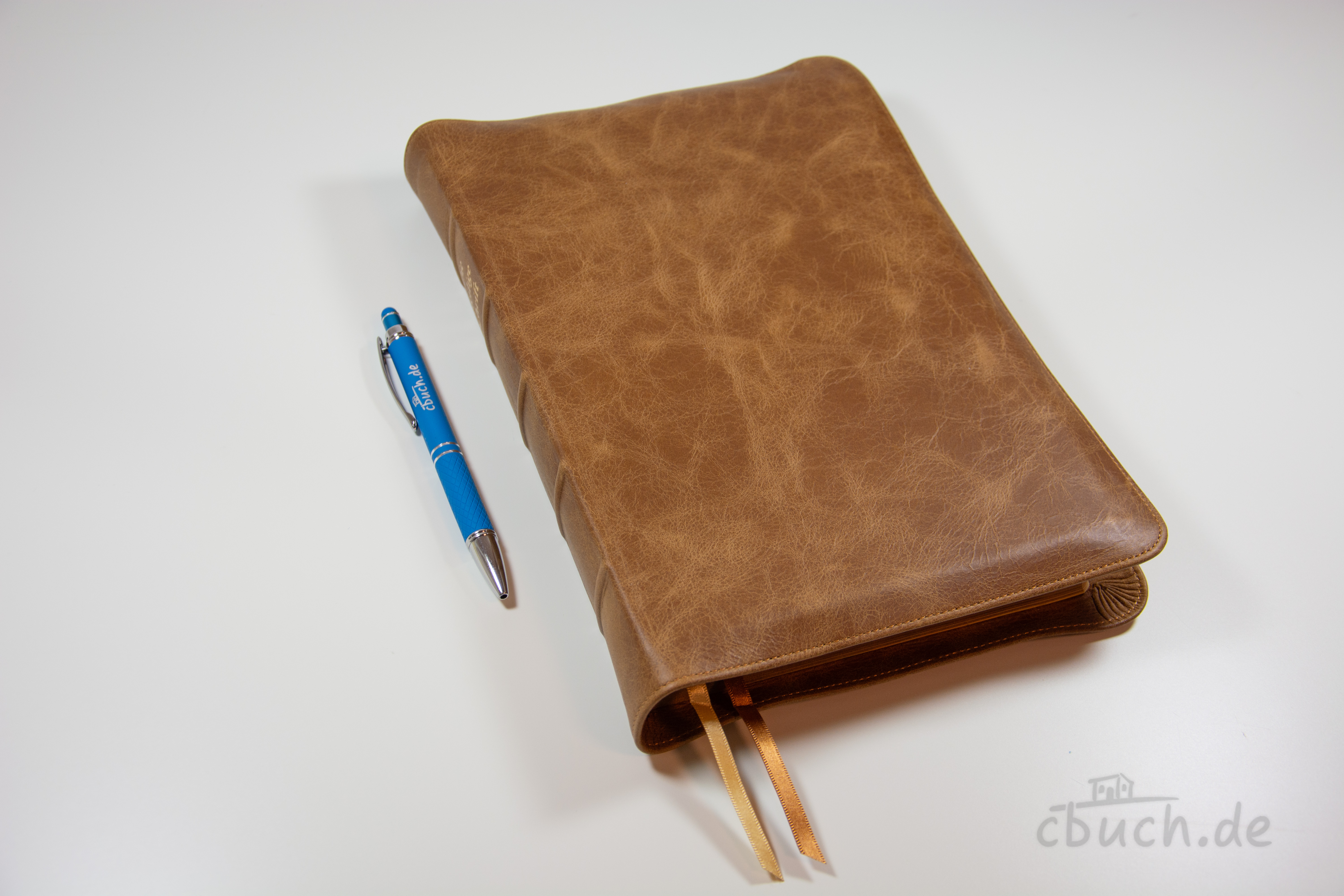 Elberfelder Bibel Edition CSV - Schreibrandbibel, kleinere Ausgabe, Leder, Toffee, Goldschnitt