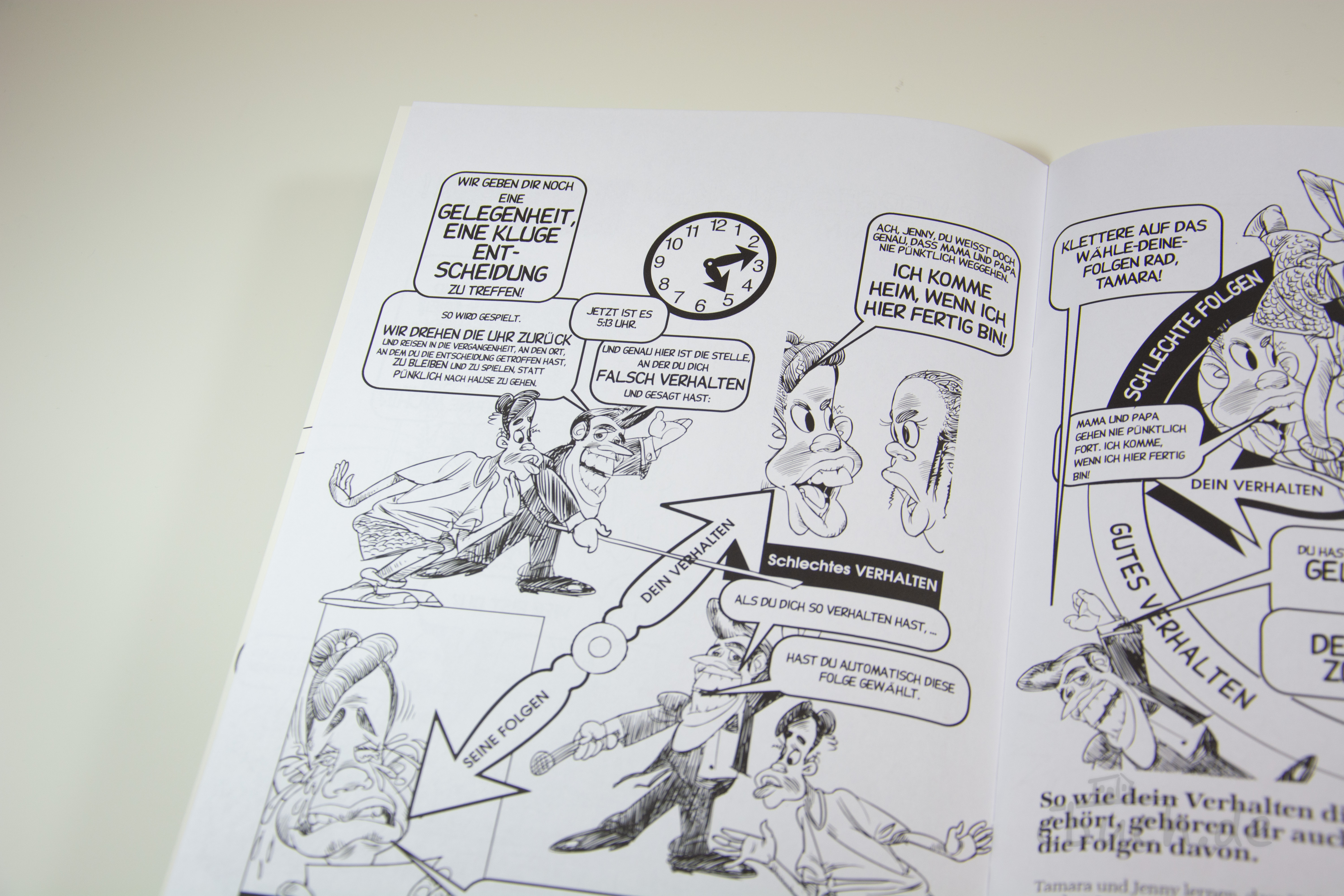 Corlette Sande: Handbuch für Friedensstifter - Comic Heft 3 Zeit vergessen - kein Pizzaessen! Innenansicht aus Corlette Sande: Handbuch für Friedensstifter - Comic Heft 3 Zeit vergessen - kein Pizzaessen! mit biblischen Prinzipien zu Konfliktlösung, Verhalten und Kommunikation für Kinder und Jugendliche.