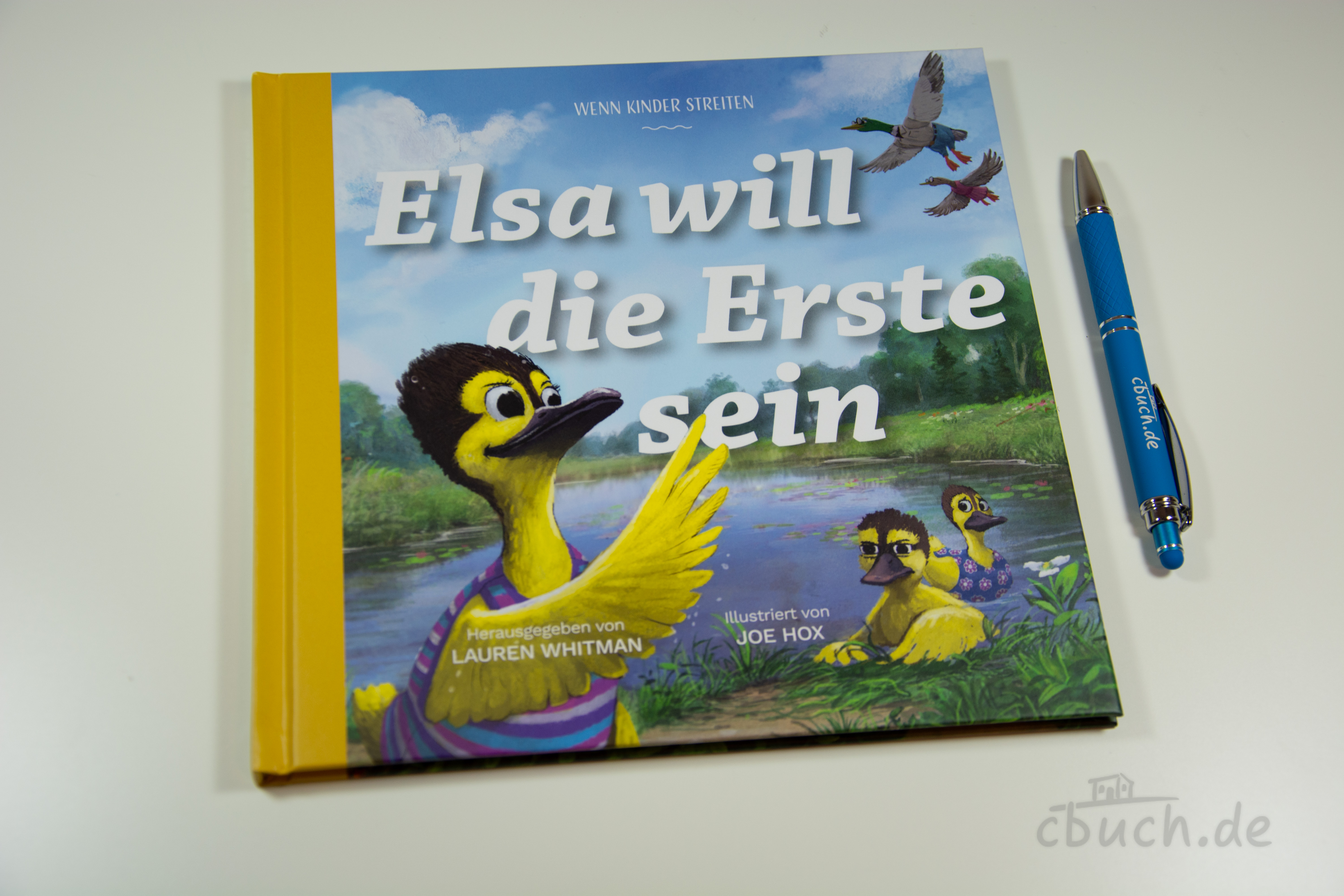 Whitman: Elsa will die Erste sein – Kinderbuch über Eifersucht und Versöhnung Buchcover von „Whitman: Elsa will die Erste sein“ – illustriertes Kinderbuch über Eifersucht, Streit unter Geschwistern, Vergebung und Gemeinschaft von Verbum Medien