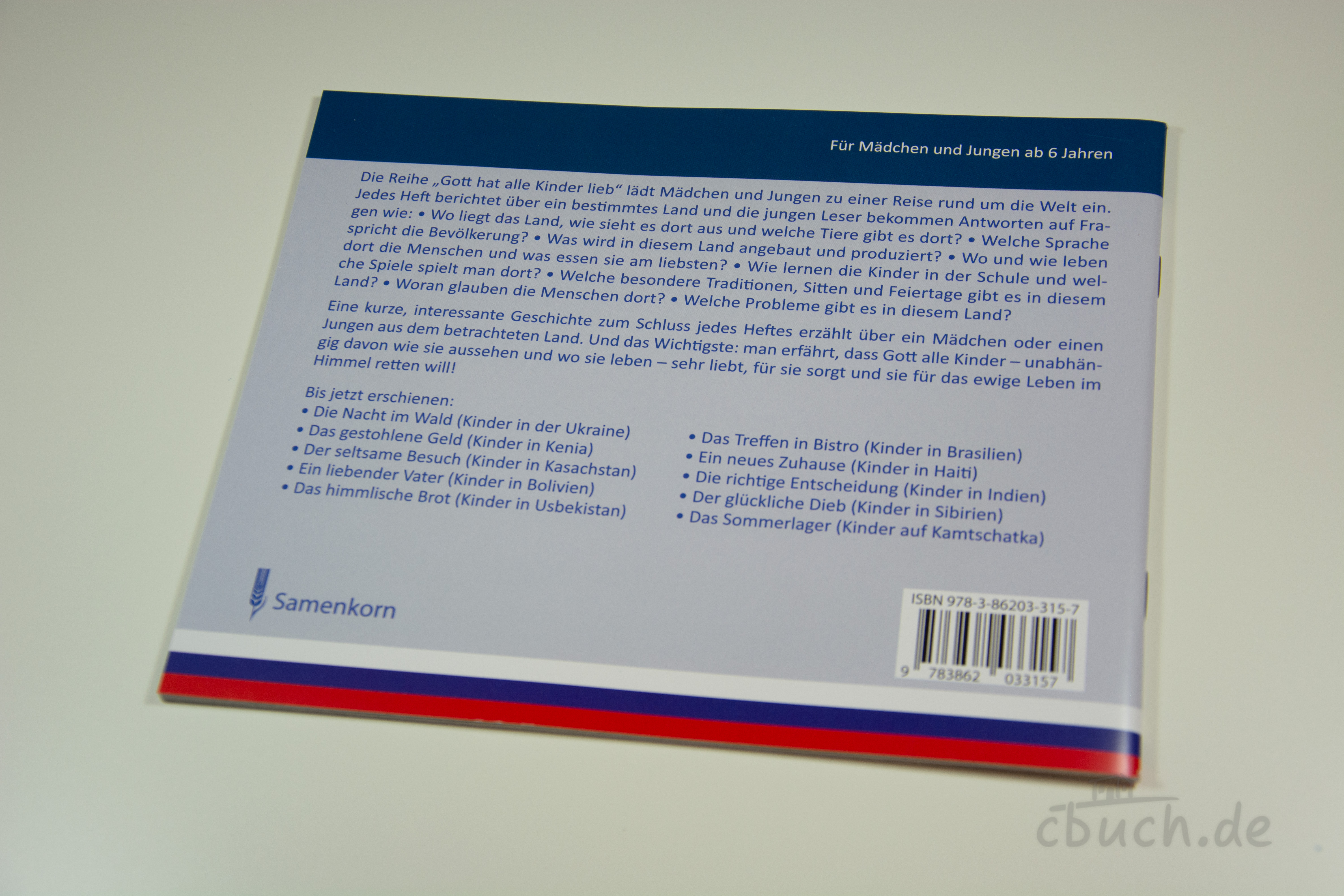Der glückliche Dieb - Kinder in Sibirien (Heft 9) | Samenkorn Rückseite des Kinderhefts Der glückliche Dieb - Kinder in Sibirien (Heft 9) von Samenkorn, Missionsgeschichte über Gottes Liebe mit farbigen Bildern für Kinder ab 6 Jahren