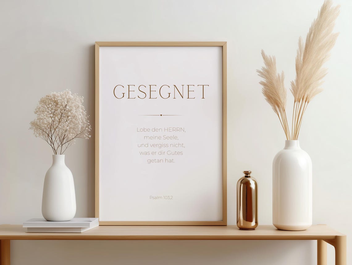 Christliches Poster | GESEGNET | Psalm 103,2 Christliches Poster | GESEGNET | Psalm 103,2