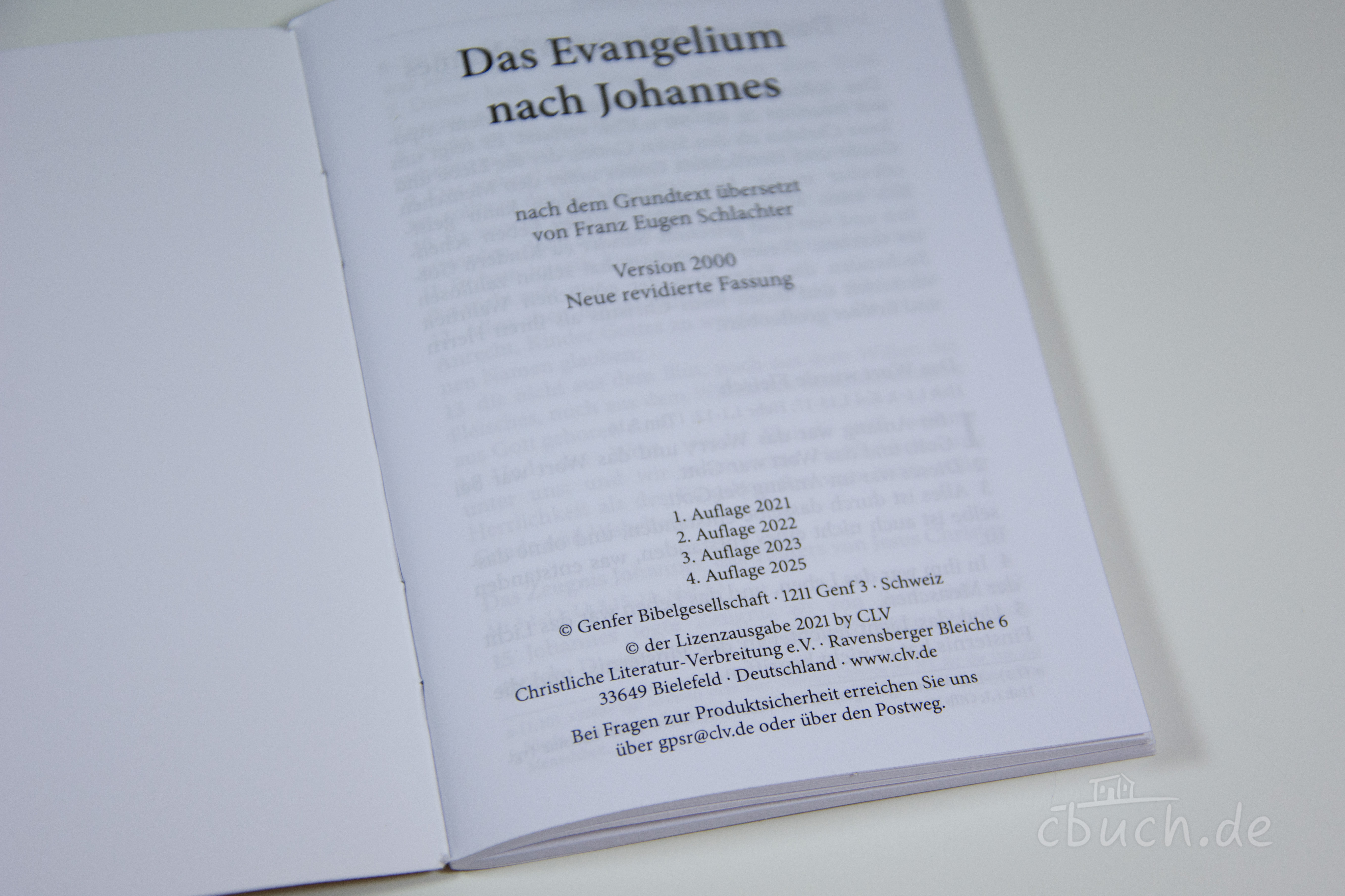 Schlachter 2000 – Johannes-Evangelium Großdruckausgabe