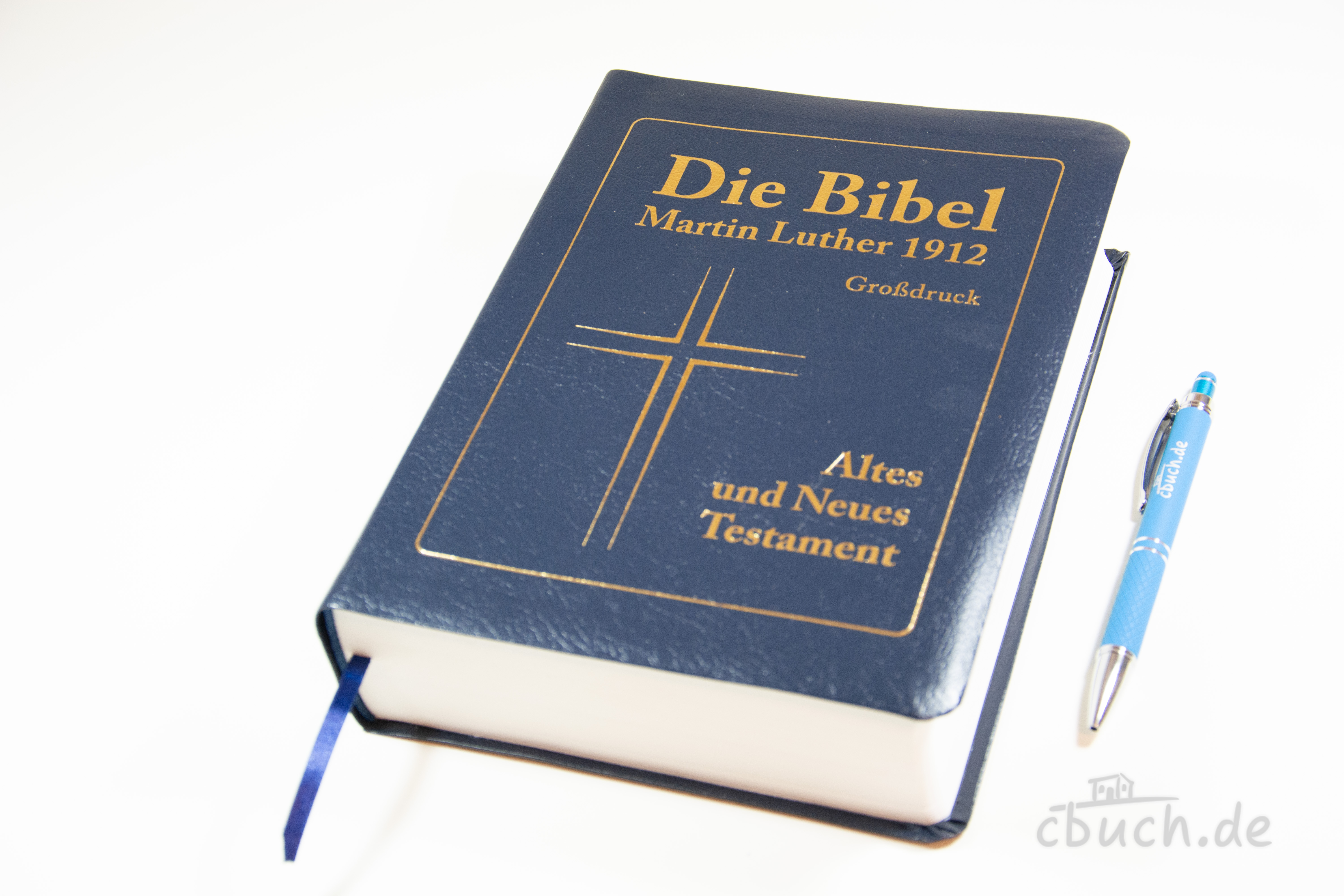 Lutherbibel 1912 Großdruck mit Lederfaserstoff-Einband, Altes und Neues Testament, große Schrift für Senioren und Sehbehinderte, Verlag Lichtzeichen Verlag