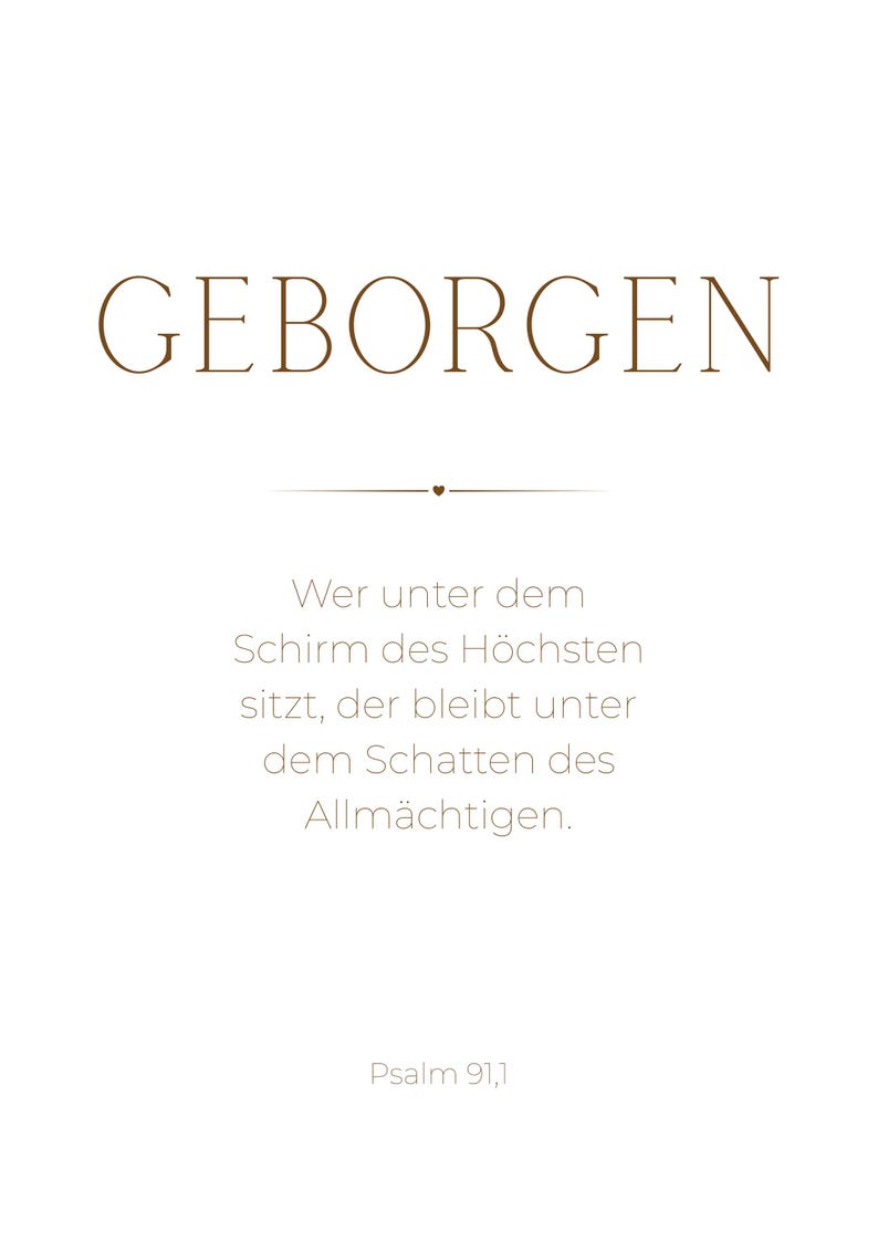 Christliches Poster | GEBORGEN | Psalm 91,1