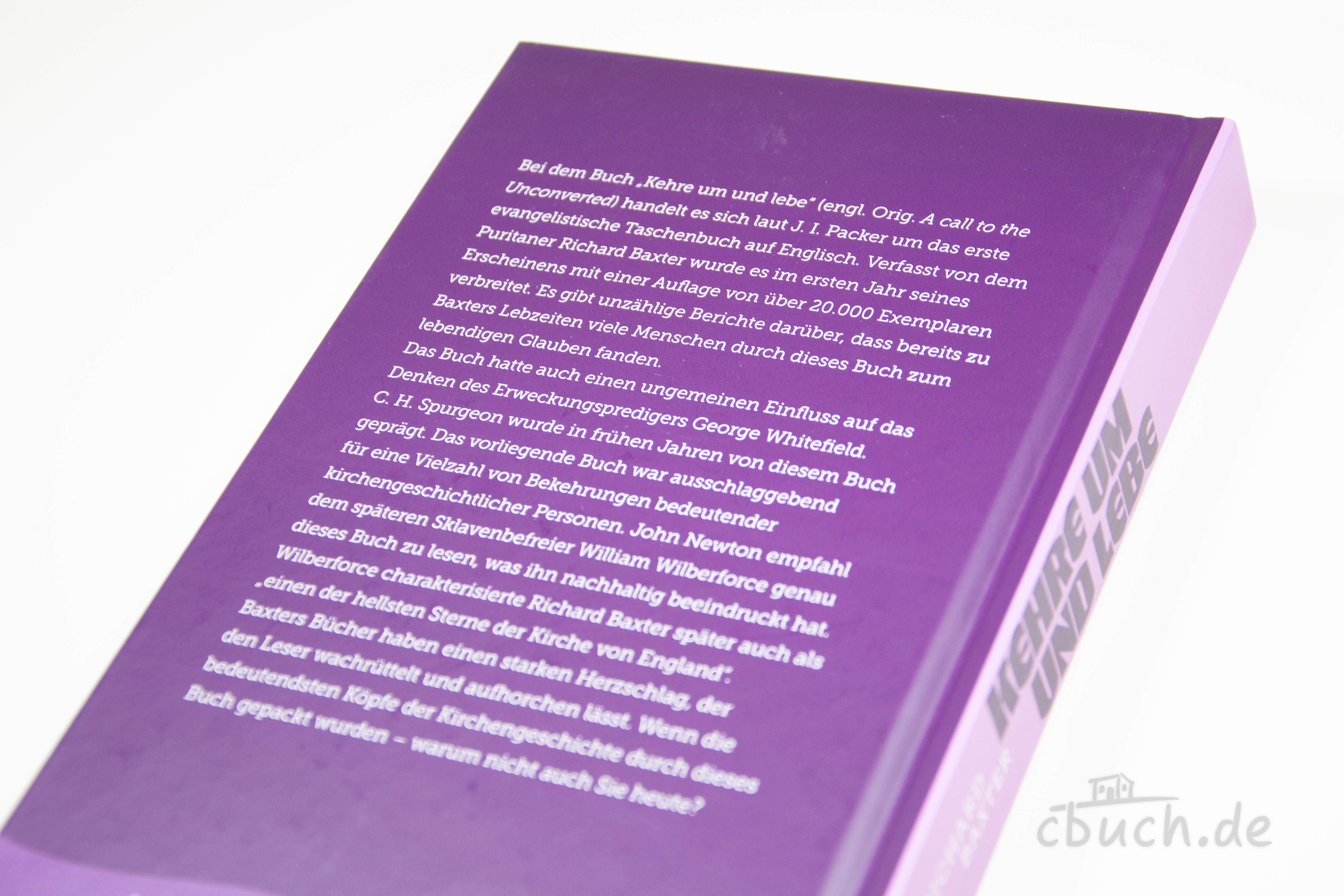 Richard Baxter: Kehre um und lebe – Buch von Sola Gratia Medien Rückseite des Buches „Richard Baxter: Kehre um und lebe“ von Sola Gratia Medien, evangelistisches Taschenbuch und Aufruf zum Glauben an Jesus.