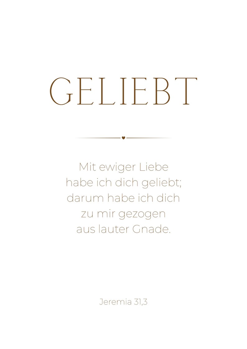 Christliches Poster | GELIEBT | Jeremia 31,3 | inkl. Holzrahmen Christliches Poster | GELIEBT | Jeremia 31,3 | inkl. Holzrahmen