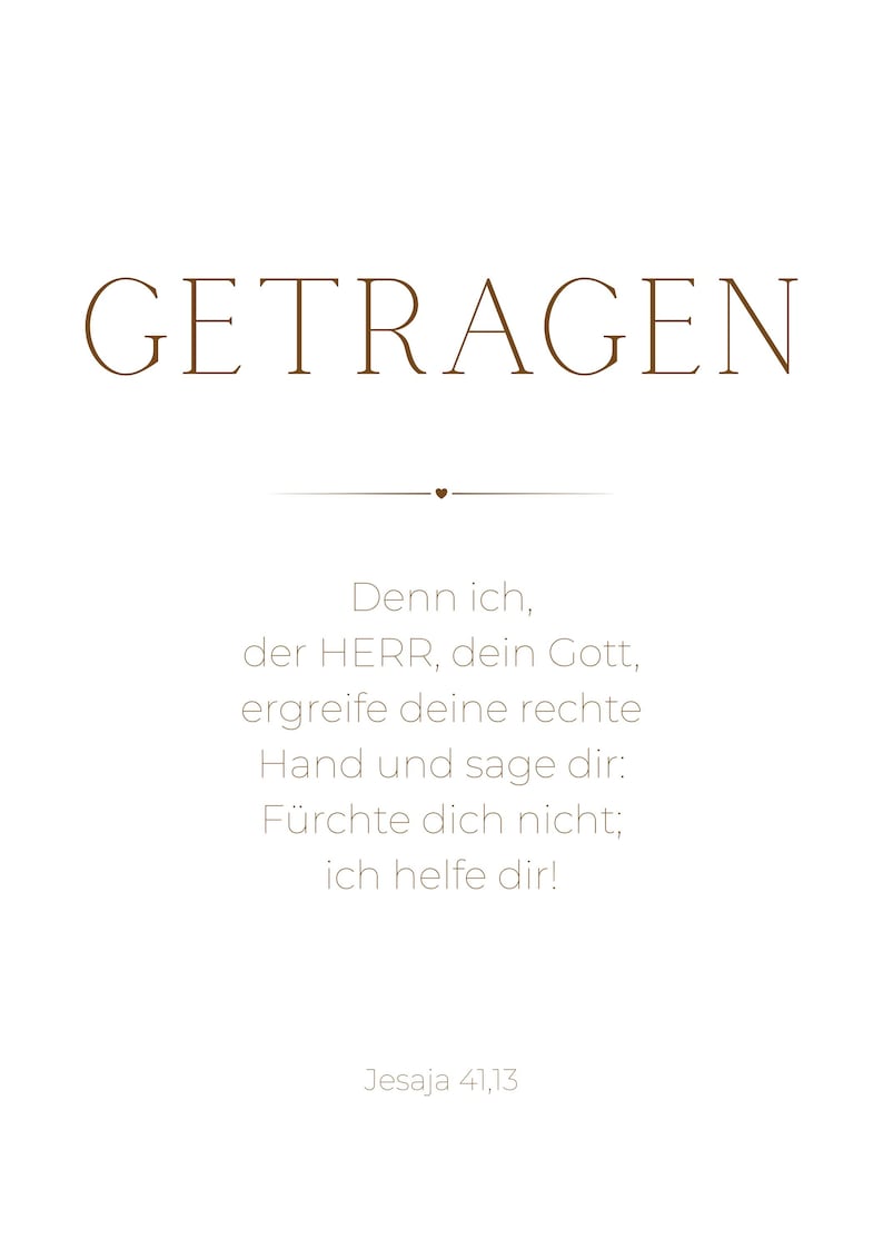 Christliches Poster | GETRAGEN | Jesaja 41,13