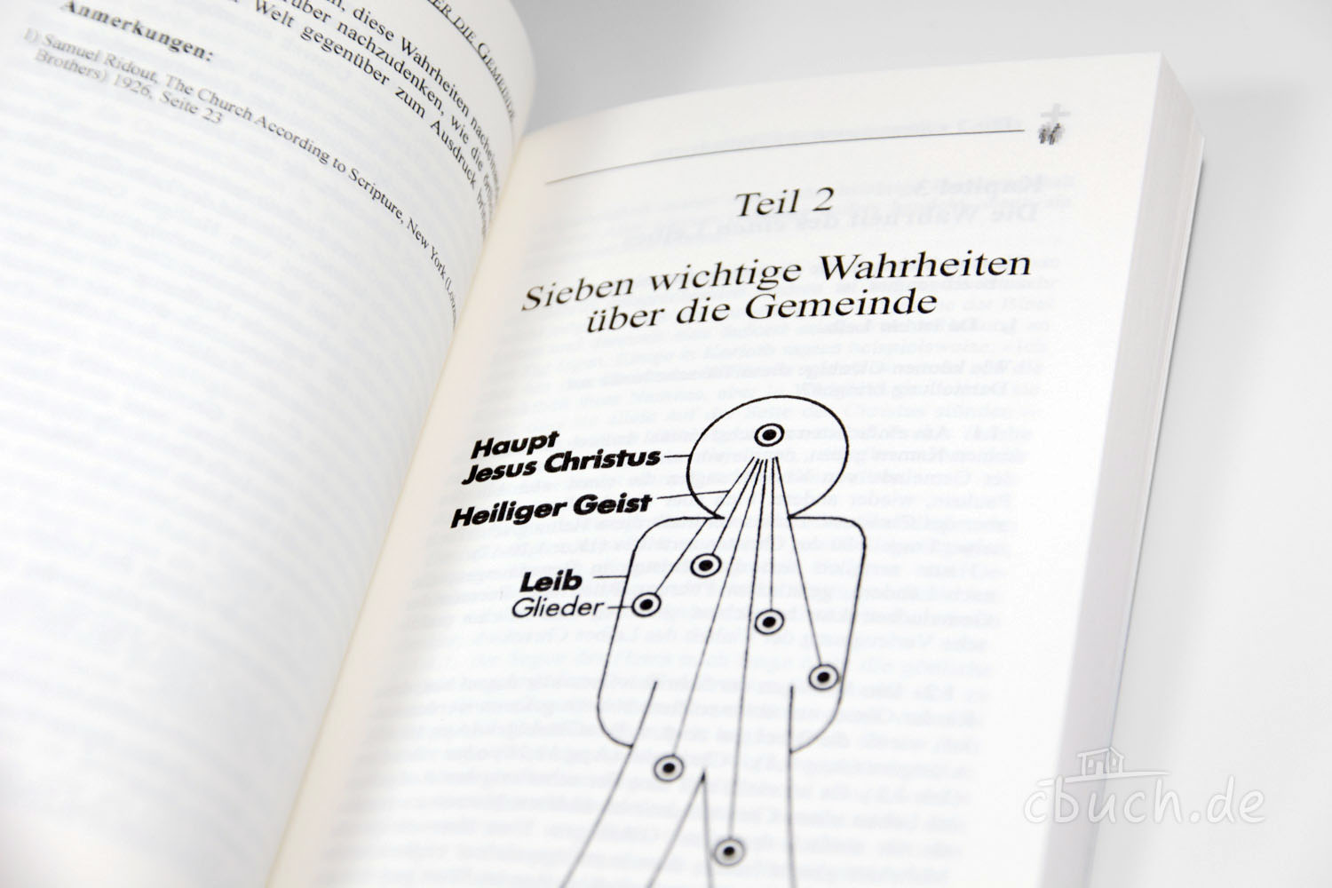 Geöffnete Buchseite mit Kapitel zu sieben Wahrheiten über di