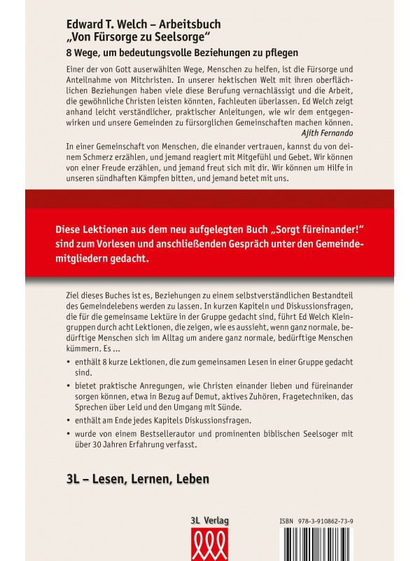 Welch: Von Fürsorge zu Seelsorge - Arbeitsbuch Welch: Von Fürsorge zu Seelsorge - Arbeitsbuch