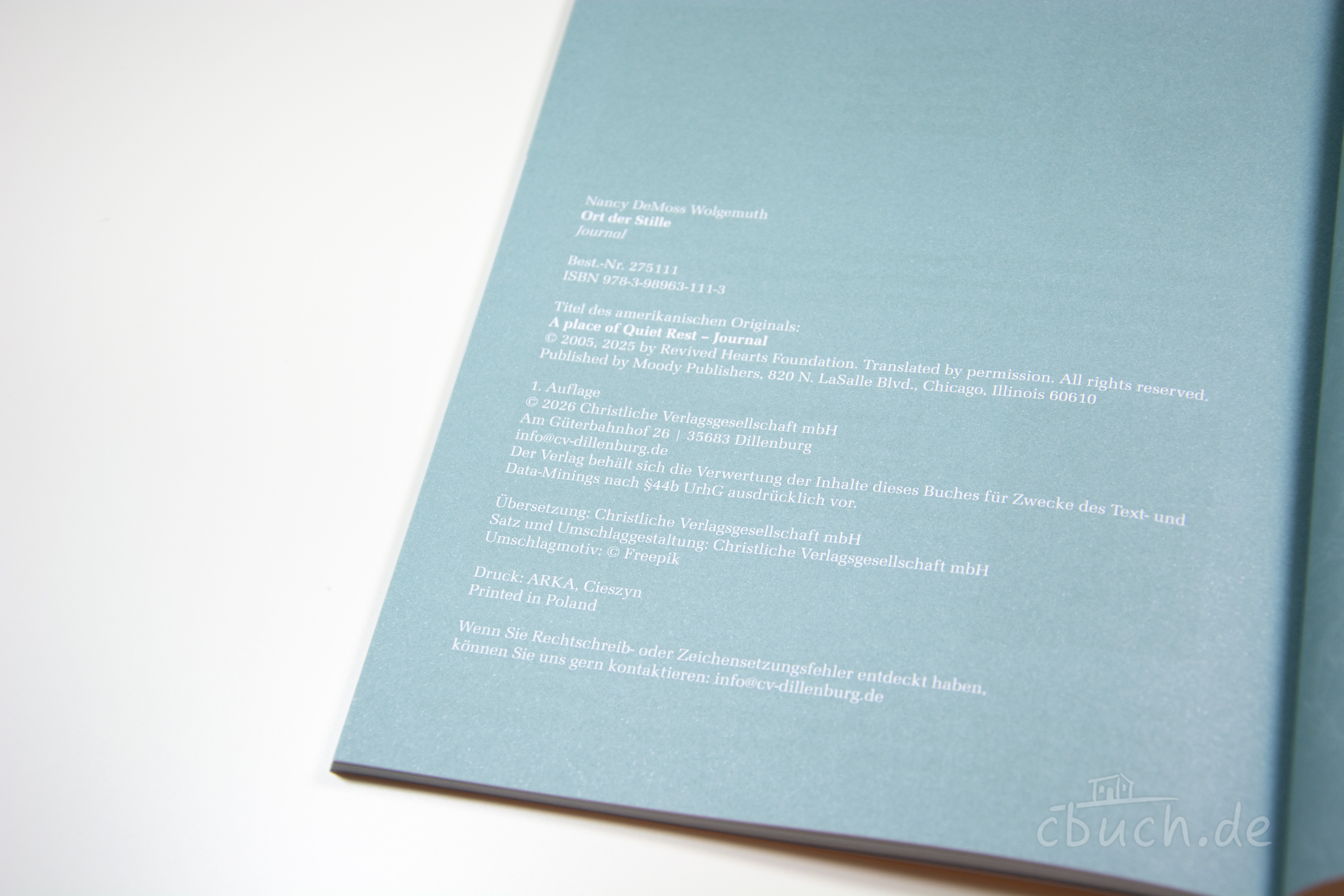 DeMoss Wolgemuth: Ort der Stille - Journal DeMoss Wolgemuth: Ort der Stille - Journal