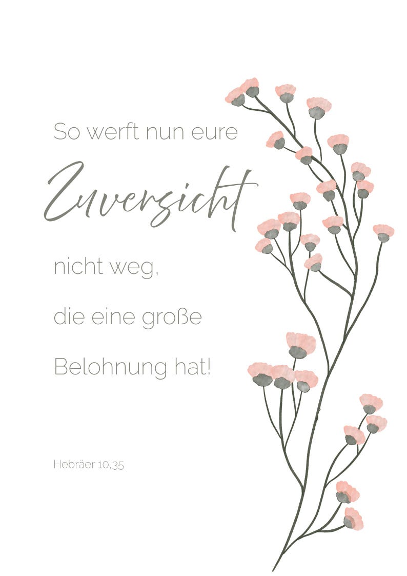 Christliches Poster | Hebräer 10,35 Christliches Poster | Hebräer 10,35
