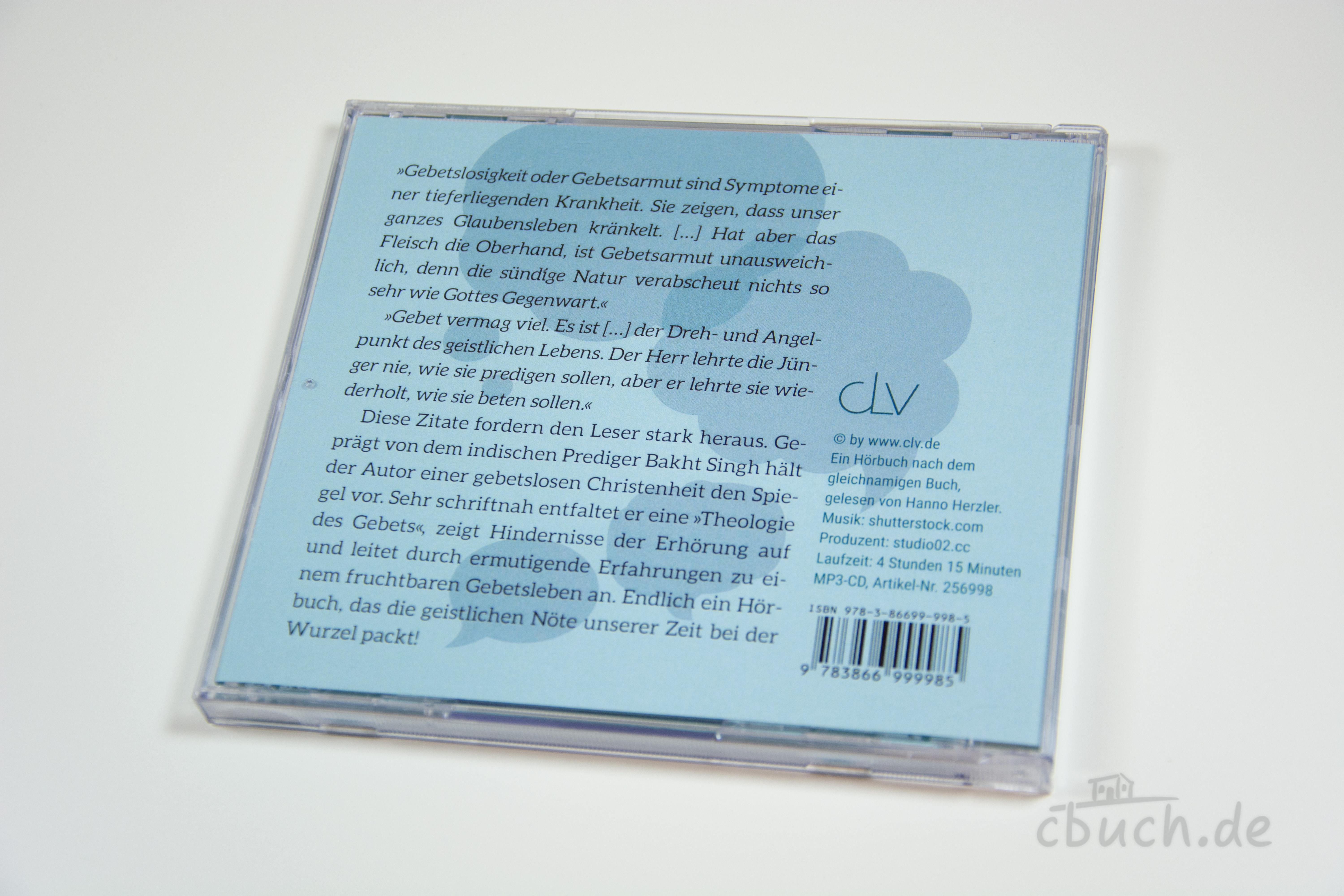 Rückseite der CD-Hülle von Benedikt Peters: Lehre uns beten (MP3-Hörbuch), christliches Hörbuch über Gebet und geistliches Leben, erschienen bei CLV.
