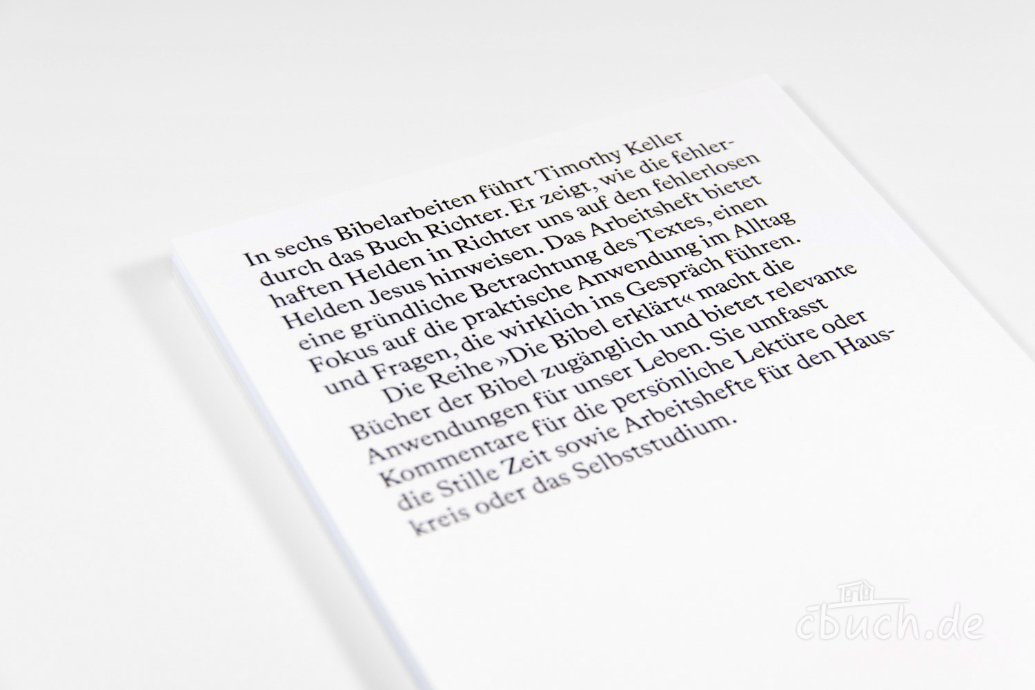 Seiten eines Bibelarbeitshefts mit Text über Timothy Keller