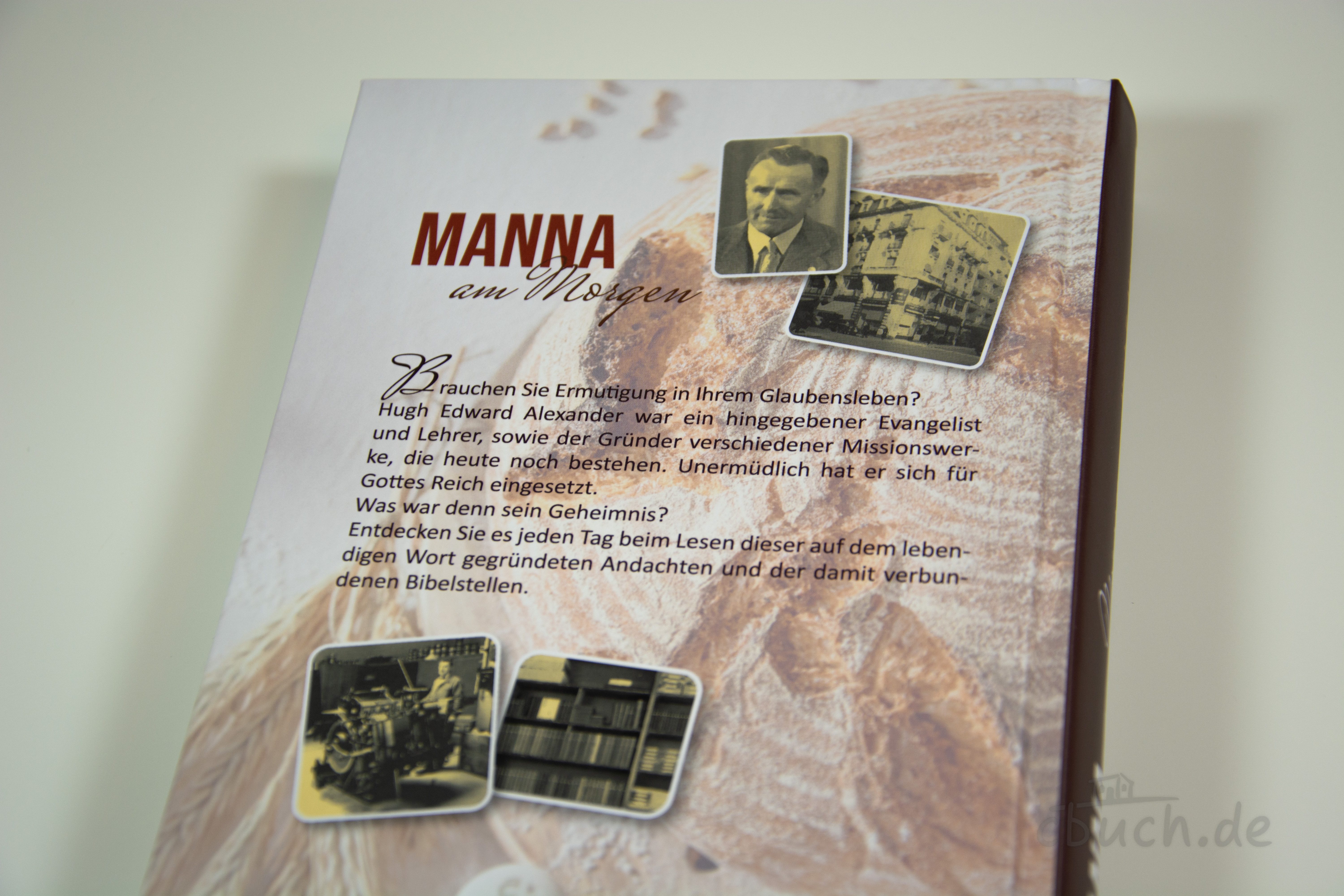 Buchcover von „Hugh E. Alexander: Manna am Morgen“, ein christliches Andachtsbuch mit täglichen Impulsen zur Stärkung des Glaubens, erschienen bei Haus der Bibel.