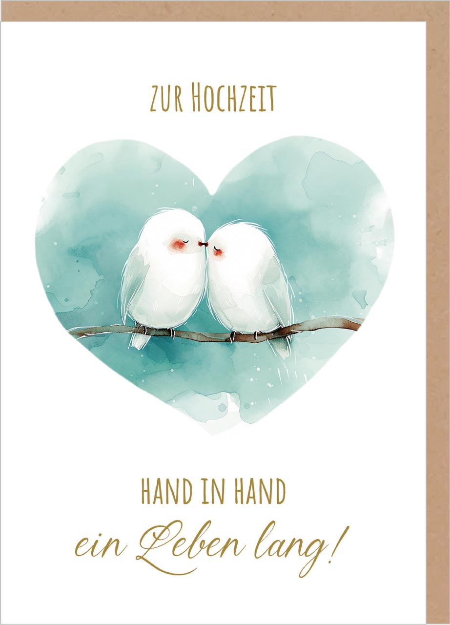 Faltkarte Hochzeit Vögelchen Faltkarte Hochzeit Vögelchen