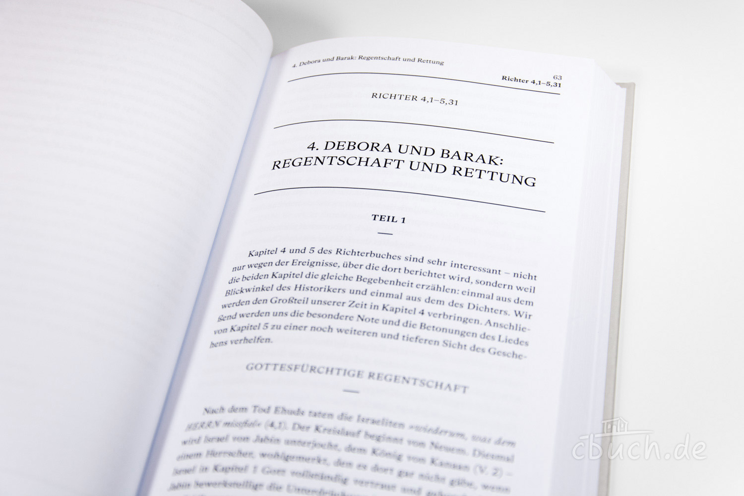 Geöffnete Buchseite mit dem Kapitel Debora und Barak im Rich