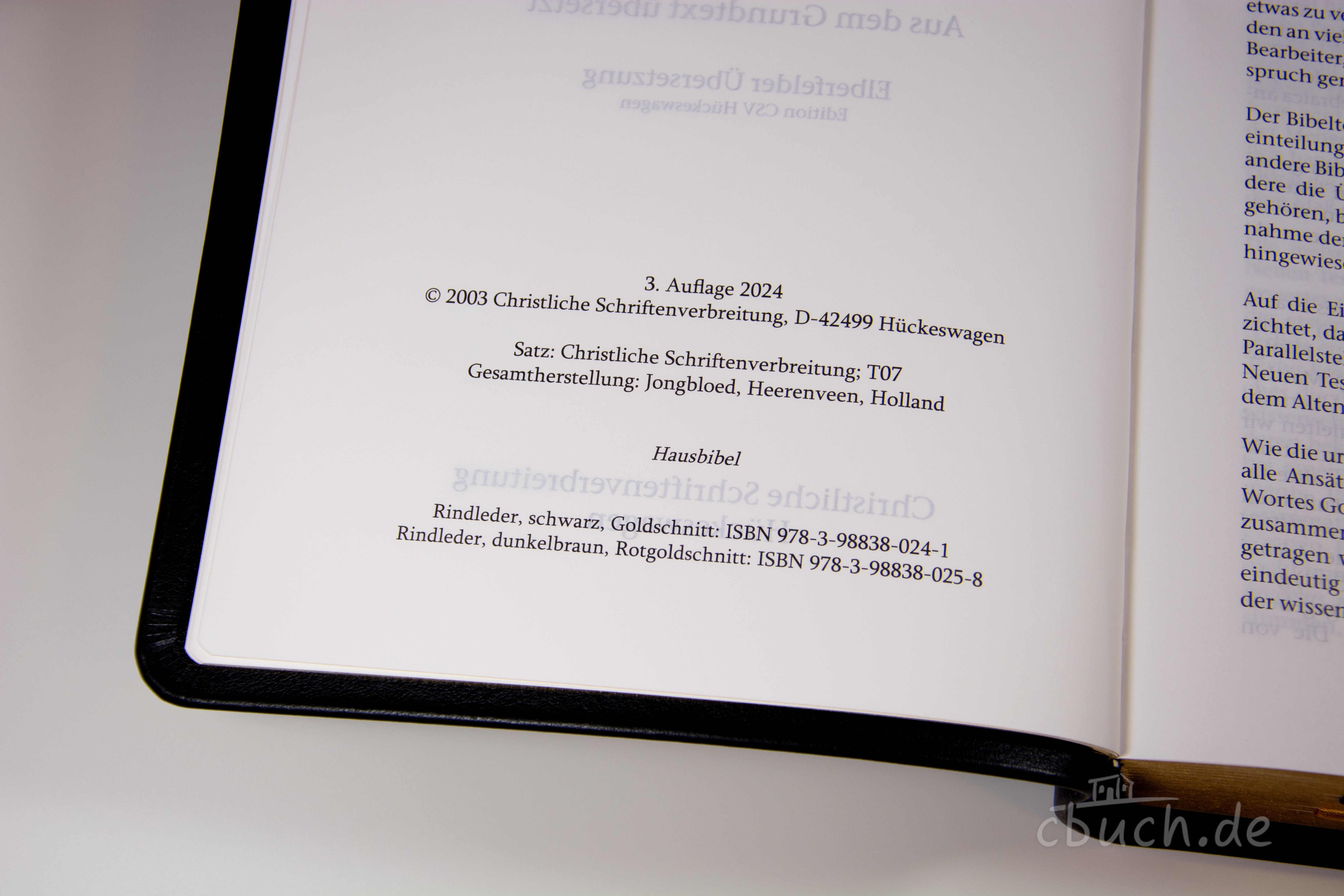 Elberfelder Bibel Edition CSV - Hausbibel Leder schwarz (Großdruckausgabe) Elberfelder Bibel Edition CSV - Hausbibel Leder schwarz (Großdruckausgabe)