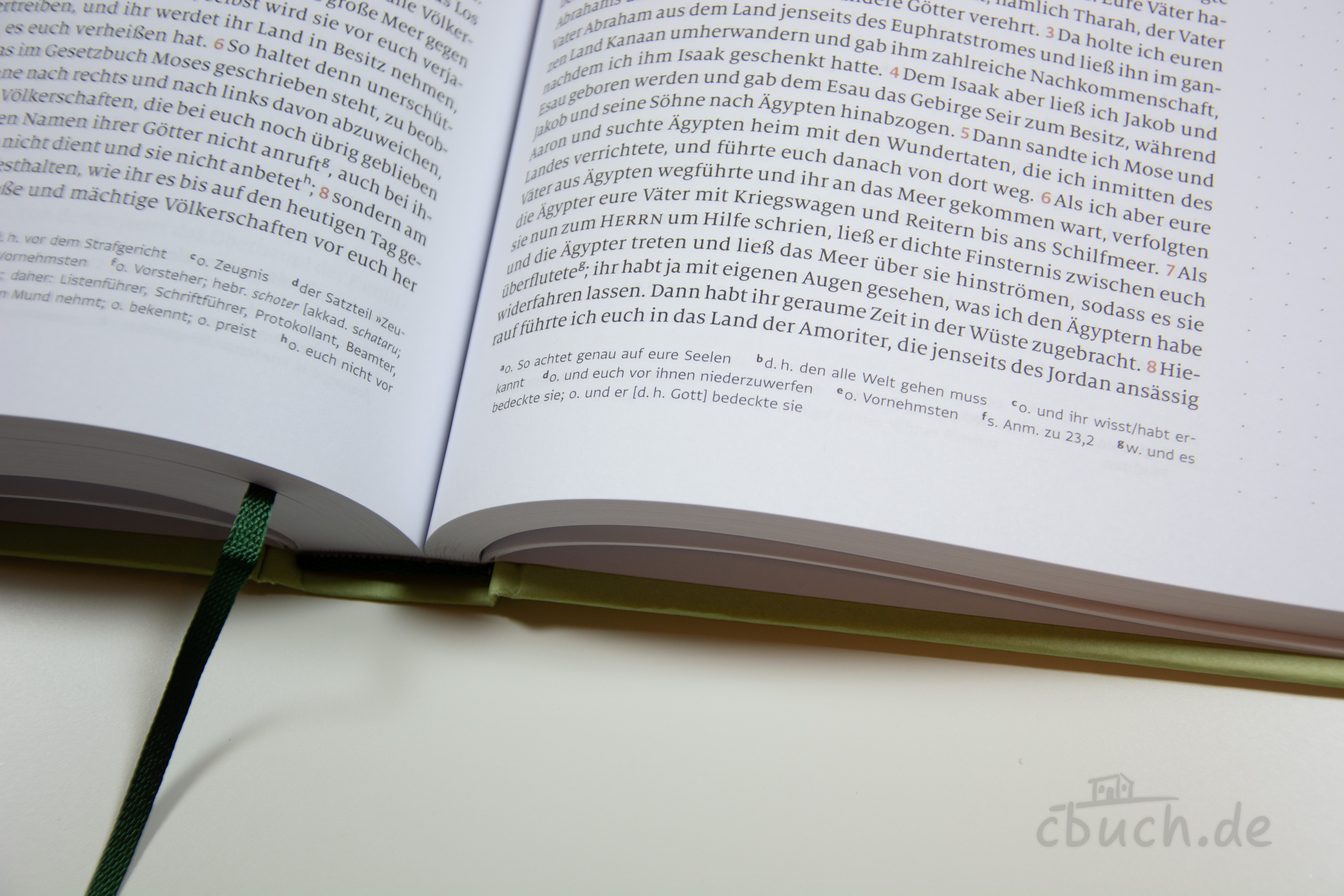Aufgeschlagene Menge 2020 Bibel AT Band 1 Mose bis Samuel, Journaling Edition von CLV, mit extra dickem Papier, breitem Rand für Notizen und Leseband.