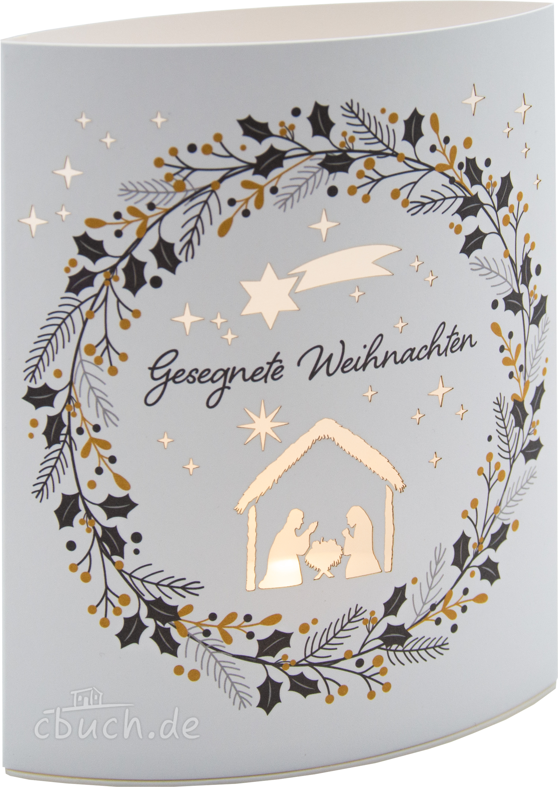 Papier-LED-Leuchte mit Weihnachtsmotiv Papier-LED-Leuchte mit Weihnachtsmotiv