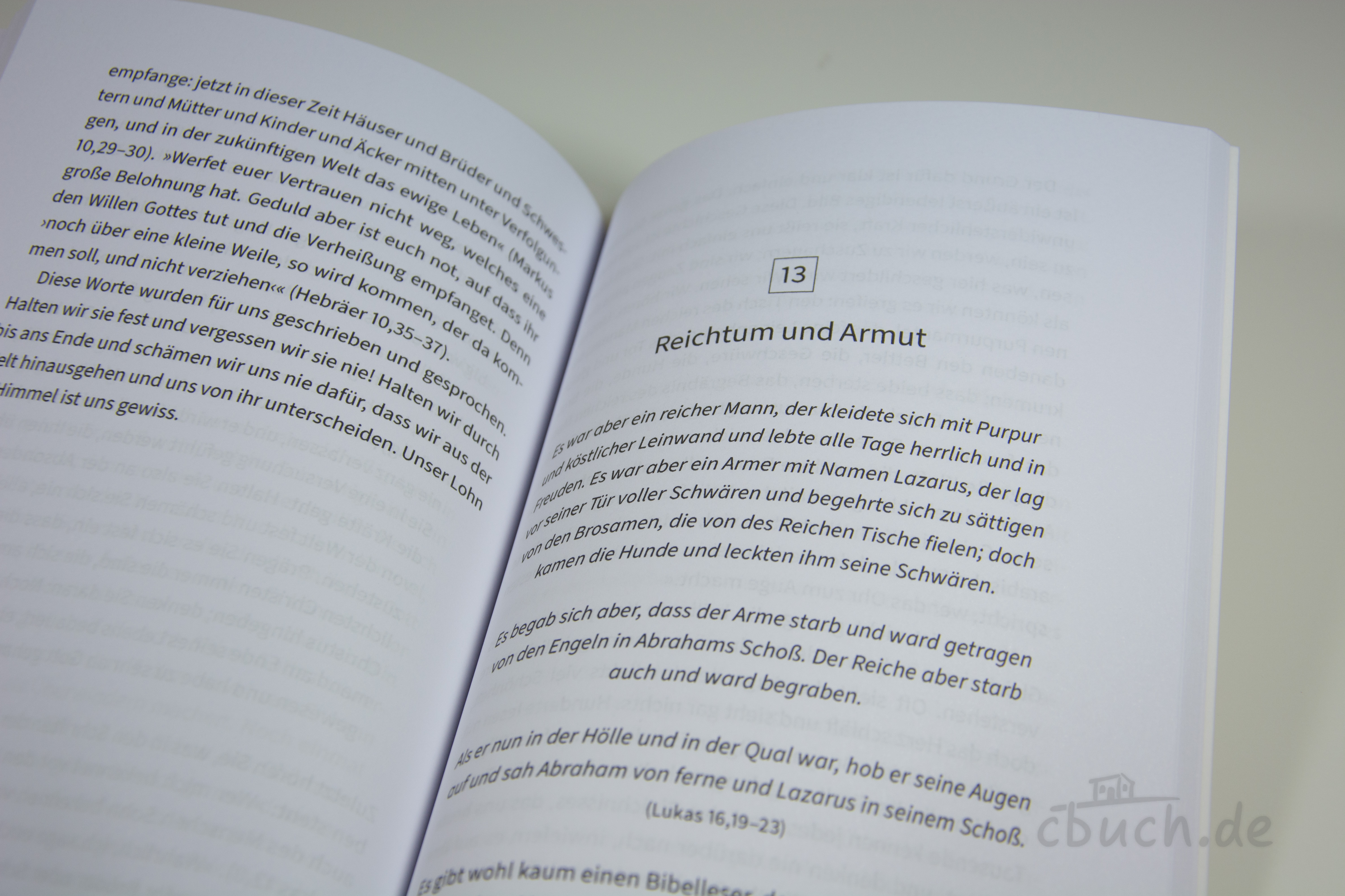 Ryle: Praktische Glaubenslehre: Band 4 – Blick ins Buch Aufgeschlagenes Buch „Ryle: Praktische Glaubenslehre: Band 4“ von J.C. Ryle, Kapitel „Reichtum und Armut“, erschienen bei Sola Gratia Medien.